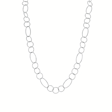 Italian 35" Diamond-Cut Open Link Necklace