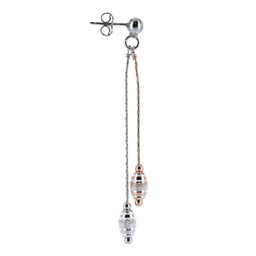 Private Collection Silver & Rose Gold Textured Bead Earrings