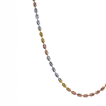 Private Collection Tri-Color Moon Cut Bead Necklace (18", 24")