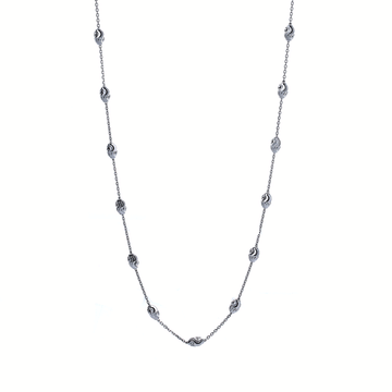 Private Collection Moon Cut Bead Necklace in Rhodium Vermeil (16", 30")