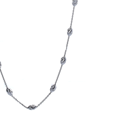 Private Collection Moon Cut Bead Necklace in Rhodium Vermeil (16", 30")