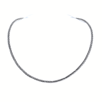 Private Collection Rhodium Vermeil Omega Necklace