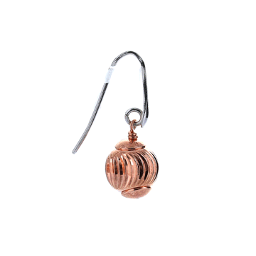 Fancy-Cut Italian Rose Gold Ball Drop Earrings