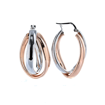 Private Collection Silver & Rose Gold Weave Earrings