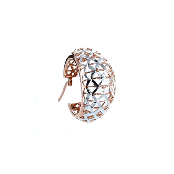 Private Collection Silver and Rose Gold Lattice Hoop Earrings