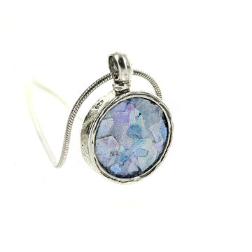 Roman Glass Reversible Widow's Mite Pendant