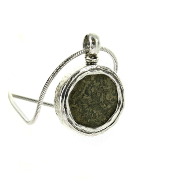 Roman Glass Reversible Widow's Mite Pendant