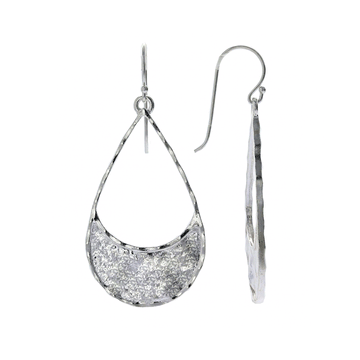 Sterling Silver Hammered Teardrop Earrings