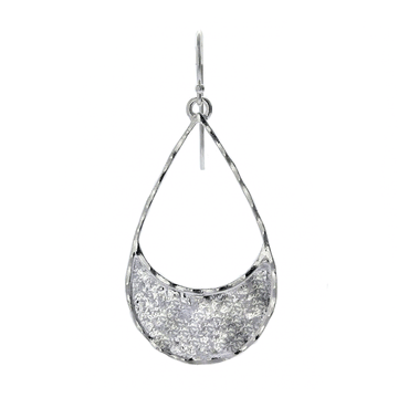 Sterling Silver Hammered Teardrop Earrings