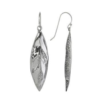 Sterling Silver Bay Leaf Dangle Earrings