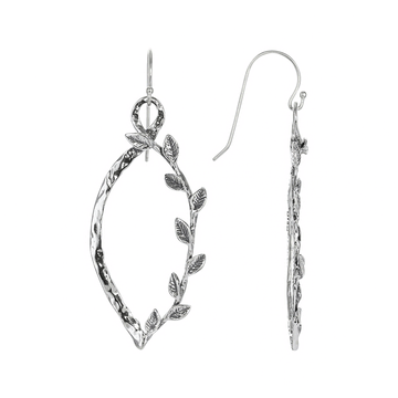 Sterling Silver Leaf Detailed Dangle Earrings