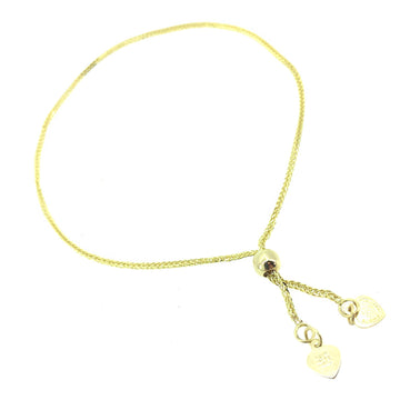 Italian 14K Gold Adjustable 4-Sided Wheat Friendship Bracelet