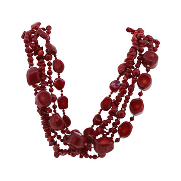 Coral 5-Strand Chunky Necklace