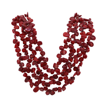 Coral 4-Strand Chunky Necklace